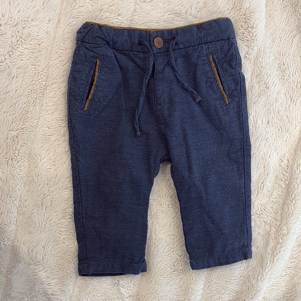 Zara baby boy Navy Blue Drawstring Pants size 3/6 months